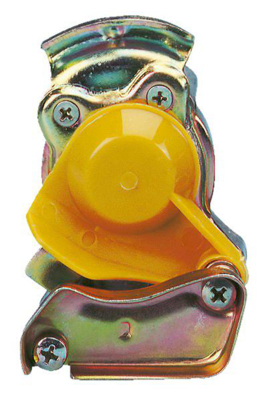 Yellow M22x1.5 auto brake valve with ten units in a package.