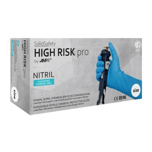 SolidSafety High Risk Pro Nitril-Schutzhandschuhe, puderfrei, Größe M.