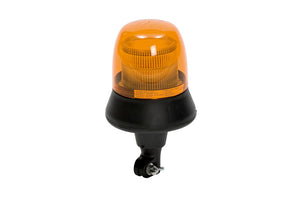 Rundumkennleuchte für Nutzfahrzeuge mit orangefarbenem Leuchtglas und schwarzem Sockel