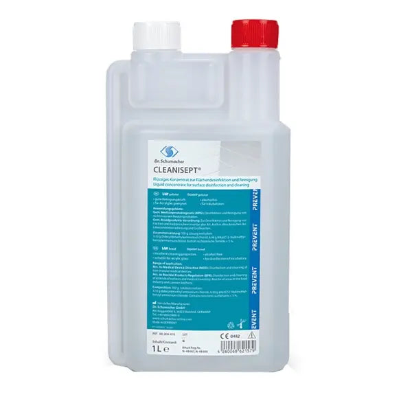 Cleanisept 1L Dosierflasche mit Desinfektionslösung für hygienische Oberflächenreinigung