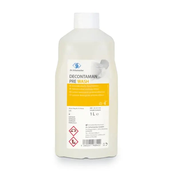 Flasche Decontaman Pre Wash industrieller Vorreiniger 1L von Dr. Schumacher.