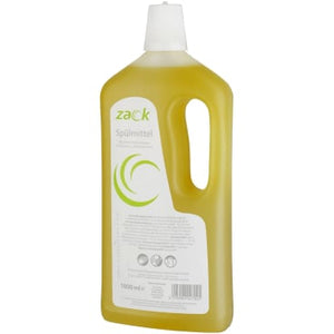 Zack Spülmittel in einer 1L Flasche mit Griff und weißem Verschluss.