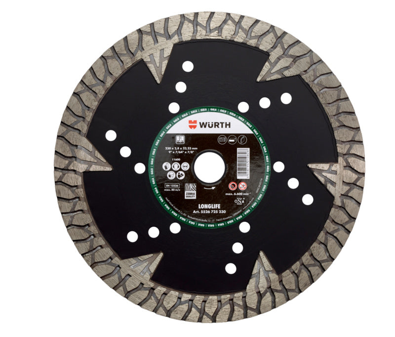 Diamanttrennscheibe TSHB DIA LL mit 230 mm Durchmesser für präzises Schneiden von harten Materialien.