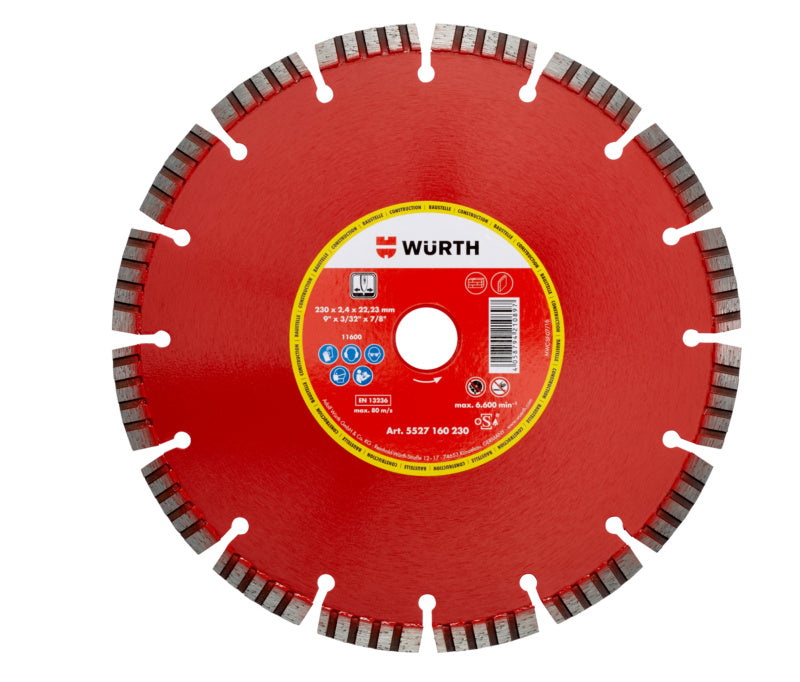 Diamanttrennscheibe-TSHB-DIA-BAUSTELLE-BO22,2-D230MM     Verpackungsinhalt    1 Einheit