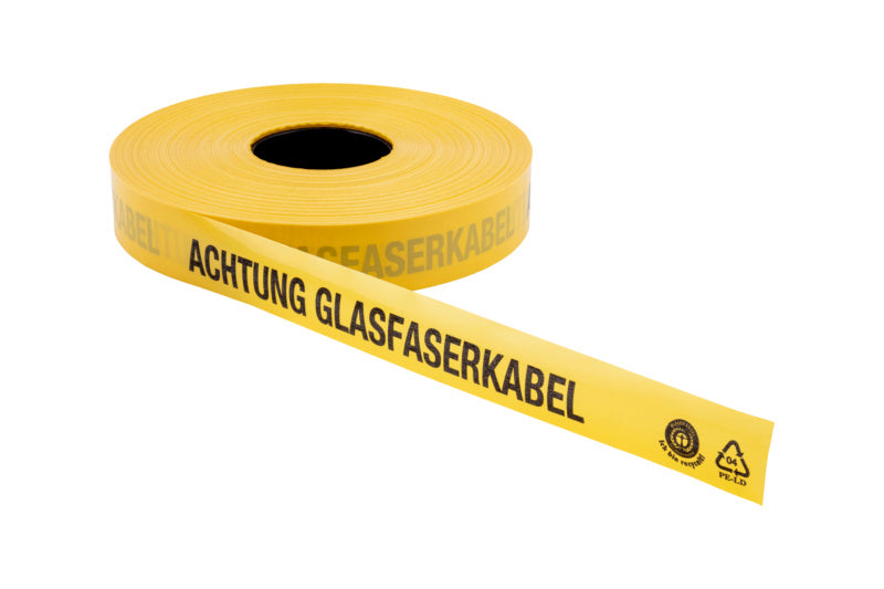 Trassenwarnband in leuchtenden Farben, 40 mm breit und 250 m lang, für Kabelwarnung.