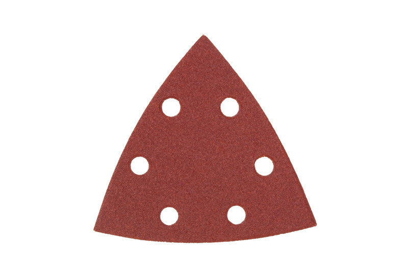 Dreieckiges Schleifpapier mit Klettverschluss für trockenen Schliff an schwer zugänglichen Stellen.