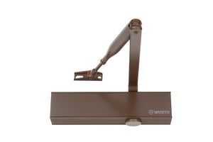 Türschließer mit robustem Scherengestänge in Metallausführung für Innen- und Außentüren.