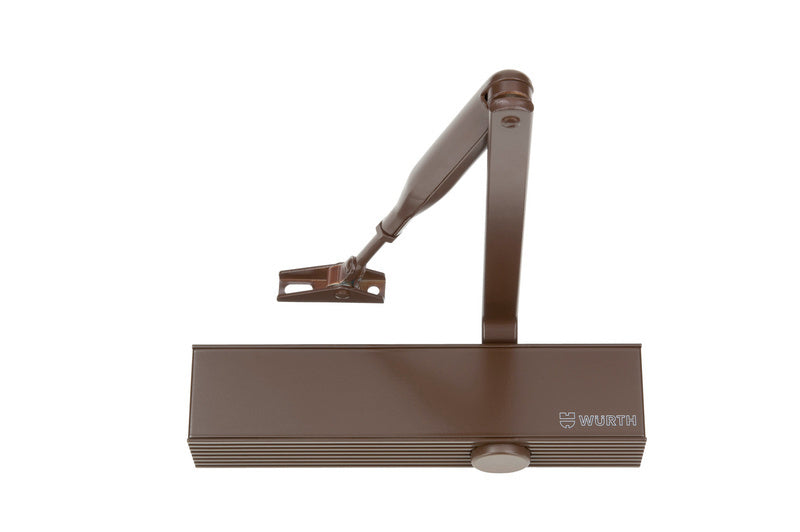 Türschließer mit robustem Scherengestänge in Metallausführung für Innen- und Außentüren.