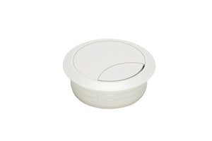 Weißes Schreibtischzubehör mit 80 mm Durchmesser zur Organisation von Büromaterialien.