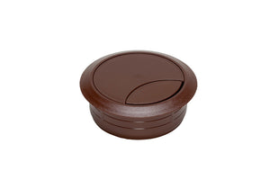 Brauner Schreibtisch-Organizer mit 80 mm Durchmesser für Stifte und Büroartikel.