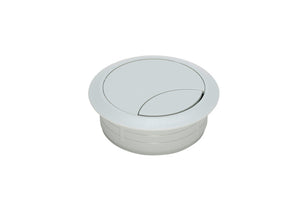 Lichtgraues Schreibtischzubehör mit 60 mm Durchmesser zur Organisation von Büromaterialien.