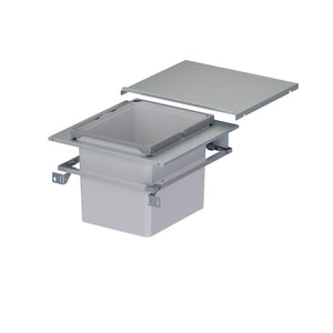 Mülltrennsystem für die Küche mit mehreren Fächern zur Abfalltrennung in modernem Design.