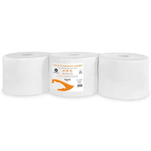 TAPIRA Plus Jumbo toilet paper, 2-ply, white, recycled, 6 rolls
