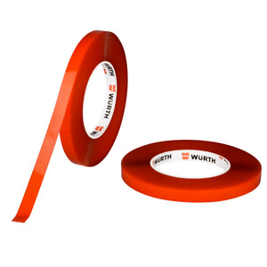 Doppelseitiges, transparentes Befestigungsband, 12 mm breit und 10 m lang, für vielseitige Anwendungen.