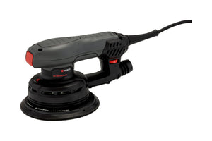 Exzenterschleifer Elektro mit ergonomischem Design und Staubabsaugungssystem zur Holz- und Metallbearbeitung.