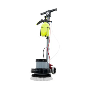 Sprintus EEM 13 R Exzenter-Einscheibenmaschine mit Sprühflasche und Bürste.