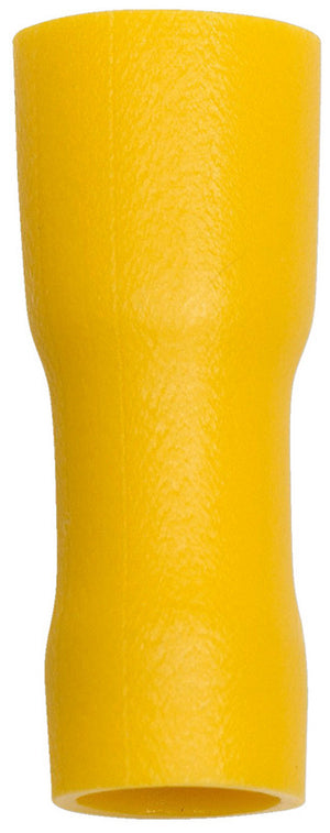 Gelbe, vollisolierte Steckverbinder mit 6,3x0,8mm Größe, 100 Einheiten pro Verpackung.