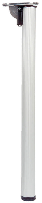 Aluminium-Tischbein mit geriffelter Oberfläche, 50 mm Durchmesser, höhenverstellbar 705-735 mm.