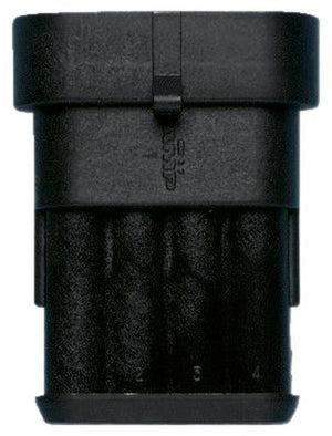 Four-unit electrical distribution panel with a compact design and clear labeling.