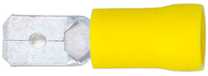 Gelbe Flachsteckhülse 6,3 x 0,8 mm, 100 Stück im Beutel