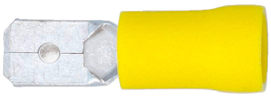 Gelbe Flachsteckhülse 6,3 x 0,8 mm, 100 Stück im Beutel