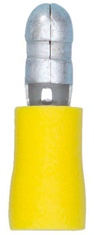 Isolierte Rundstecker in Gelb, Durchmesser 5 mm, für Kabelquerschnitte 4,0-6,0 mm², 50 Stück.