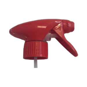 Roter Sprühkopf TS-5 aus Kunststoff mit feinem Sprühnebel und 28/410 Gewinde.