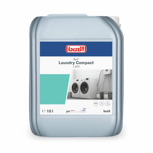 Buz Laundry Compact 10L Kanister mit Waschmaschinenabbildung.