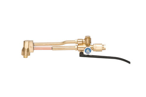 Schneidbrenner mit ergonomischem Griff und verschiedenen Düsen für präzises Schneiden und Schweißen.