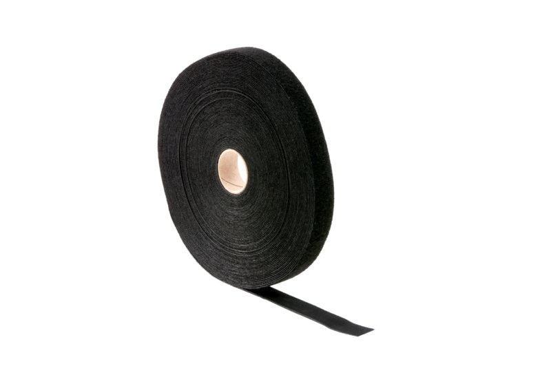 Doppelseitiges schwarzes Klettband, 20 mm breit und 25 m lang, für vielseitige Befestigungen.