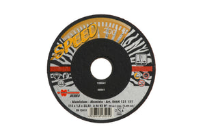 Gelbe gebundene Trennscheibe TSHB SP für Winkelschleifer zum Schneiden von Metall und Stein.