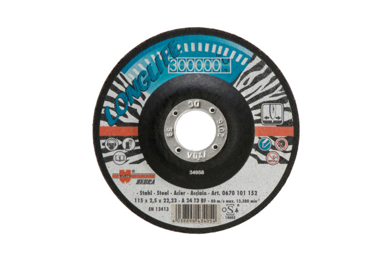 Trennscheibe gebunden TSHB LL BLAU mit 125 mm Durchmesser für präzise Metallbearbeitung.