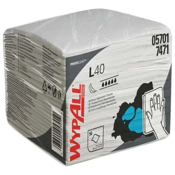 Wypall Wischtuch L40 saugfähige Reinigungstücher 30,5x31,8cm 1008 Stück weiß 1/4 gefaltet