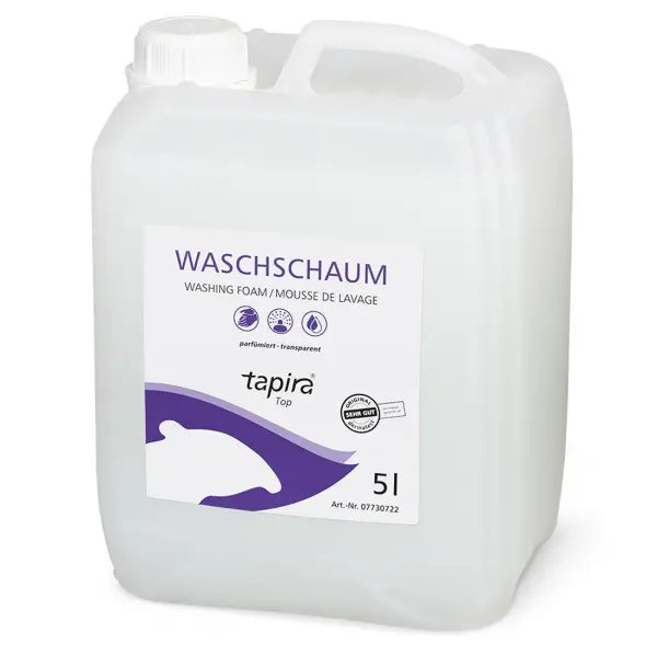 Ein 5L Kanister Tapira Waschschaum, parfümiert und transparent.