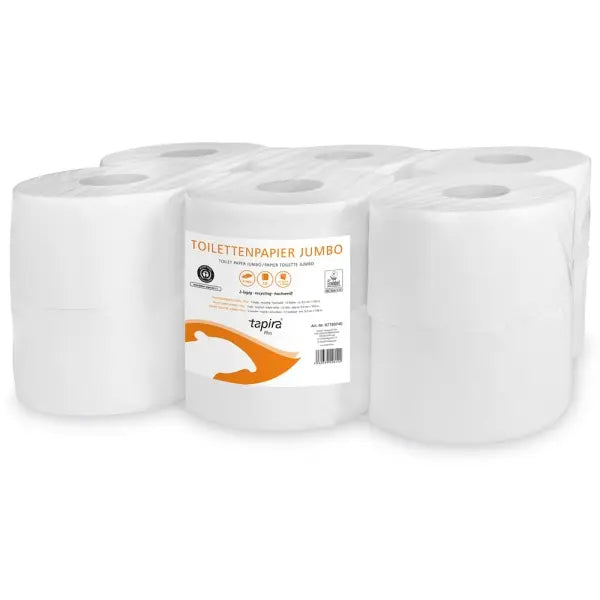 Tapira Plus Toilettenpapier Mini Jumbo, 2-lagig, hochweiß, Recycling.