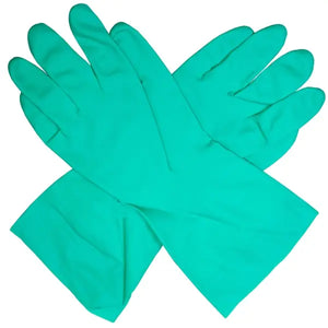 Grüner TAPIRA Chemikalienschutzhandschuh aus Nitril, 32 cm lang, Größe S, 1 Paar.