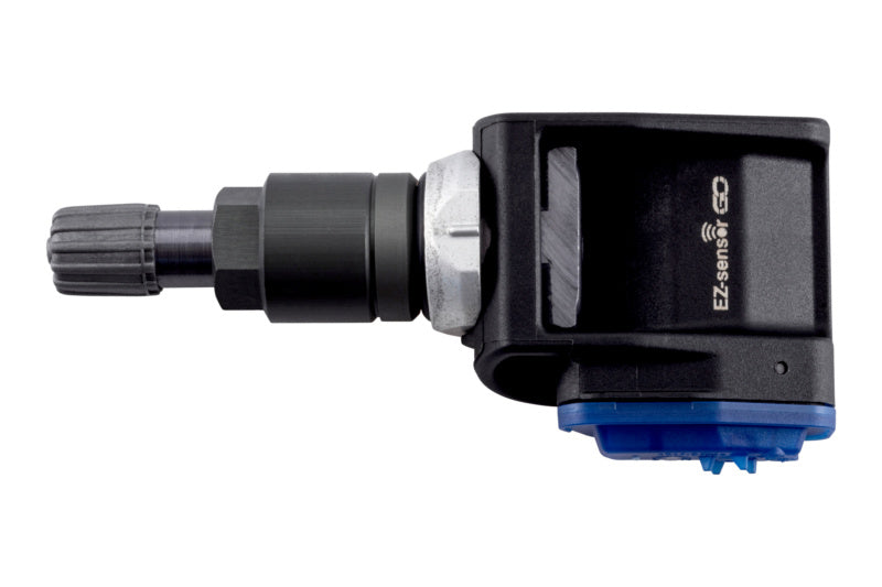 Universal tire pressure monitoring sensor with a compact design and easy installation features.
