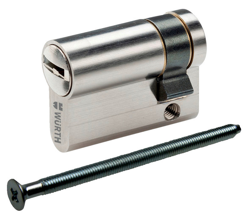 Schließanlage mit zwei Halbzylindern für flexible Türsysteme im Handwerkerbedarf.