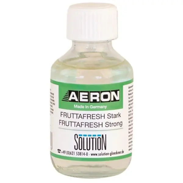 Aeron Fruttafresh Stark in a clear bottle with a white cap.