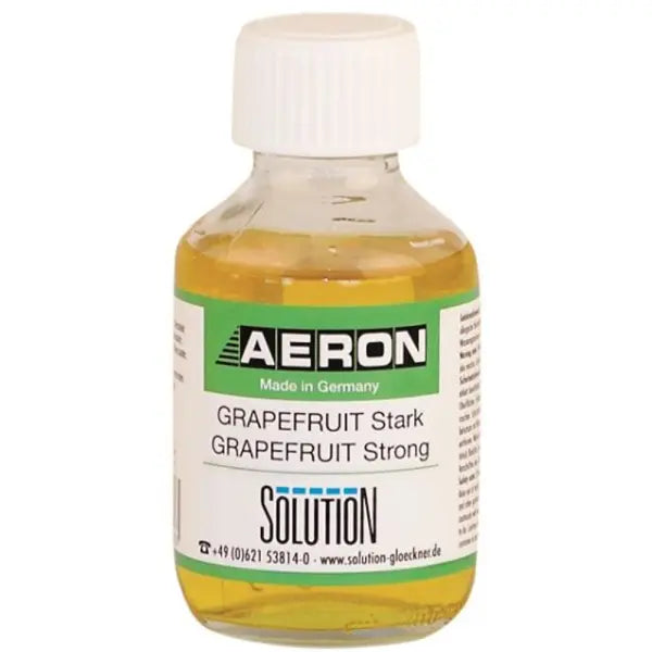 Aeron Grapefruit Stark 100ml bottle with yellow liquid.