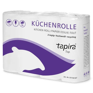 TAPIRA Top Küchenrolle, 3-lagig, hochweiß, Recycling, 64 Blatt.