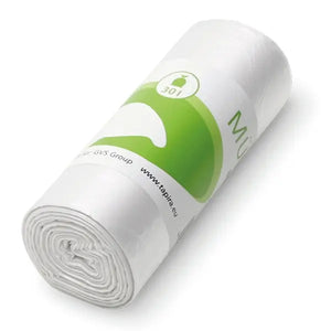 TAPIRA Müllbeutel 30L transparent aus HDPE, 50 Stück