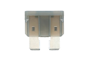 Silber-graue FLSTESI-ATO-Sicherungen in einer Verpackung mit 25 Einheiten