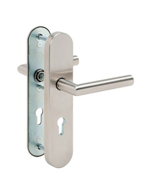 Schutzbeschlag aus Edelstahl A2 SBS S505 mit korrosionsbeständiger Oberfläche für Türen und Fenster.