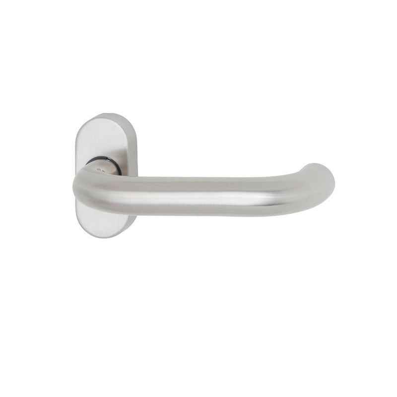 Türdrücker Edelstahl für Rohrrahmentür-TD-A2-A802-OVAL-ROS-L/R-MATT     VP    1 Einheit - Marktplatz24