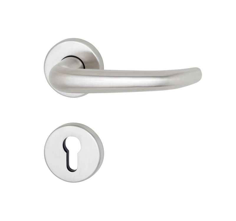 Edelstahl-Türdrücker TD-A2-A310-CLICK-ROS mit ergonomischer Form und robuster Konstruktion.