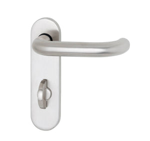 Edelstahl-Türdrücker TD-A2-A502-K mit mattem Finish für WC-Türen, links und rechts montierbar.