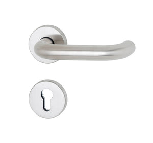 Edelstahl-Türdrücker TD-A2-A502/FS-CLICK mit modernem Design für Brandschutz- und Paniktüren.