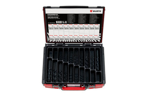 Spiralbohrer Metall Sortiment im Koffer mit verschiedenen Größen nach DIN338 Norm.