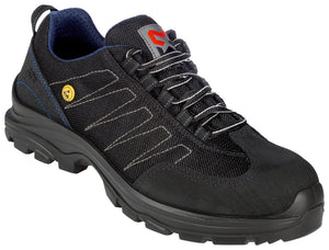 Schwarzer Sicherheitshalbschuh S1-HS mit ESD-Schutz und robustem Design